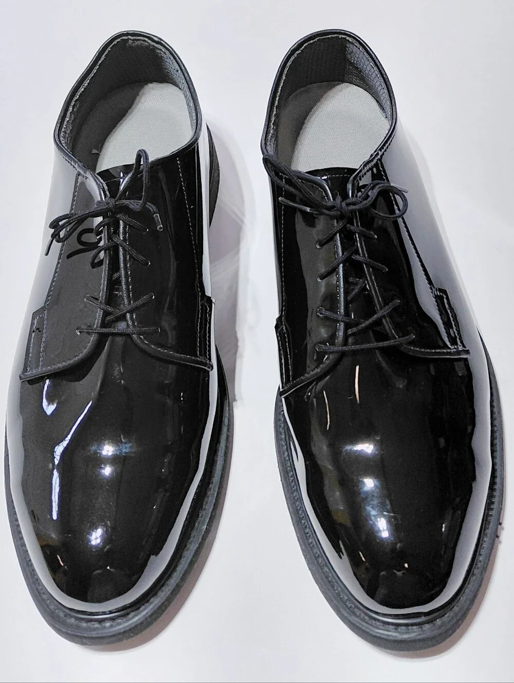 BATES LITES Men's Black Lace Up High Gloss Oxford Shoe Size 12
